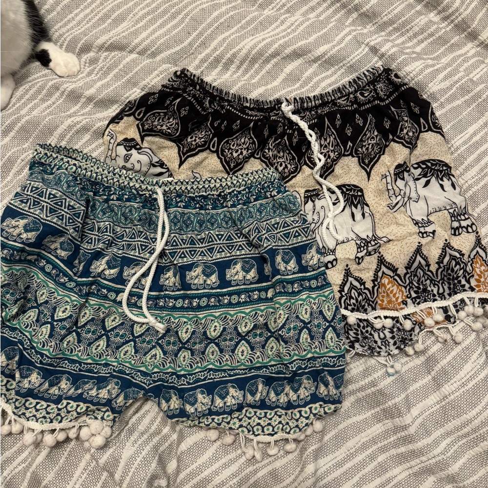 2 FOR 1 🎉 Shiva Colorful Elephant Print Shorts